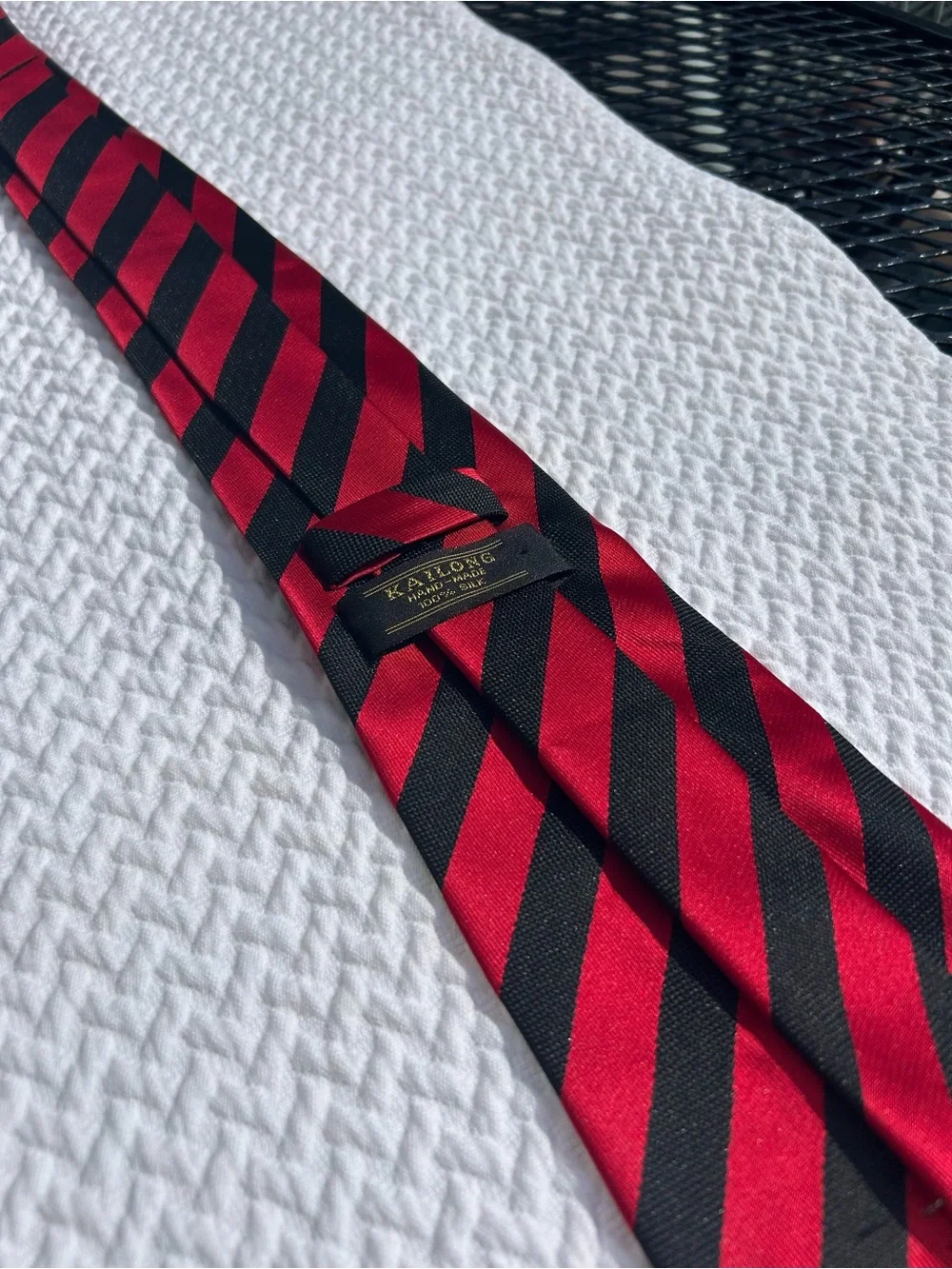 Classic Red and Black Diagonal Stripe Tie